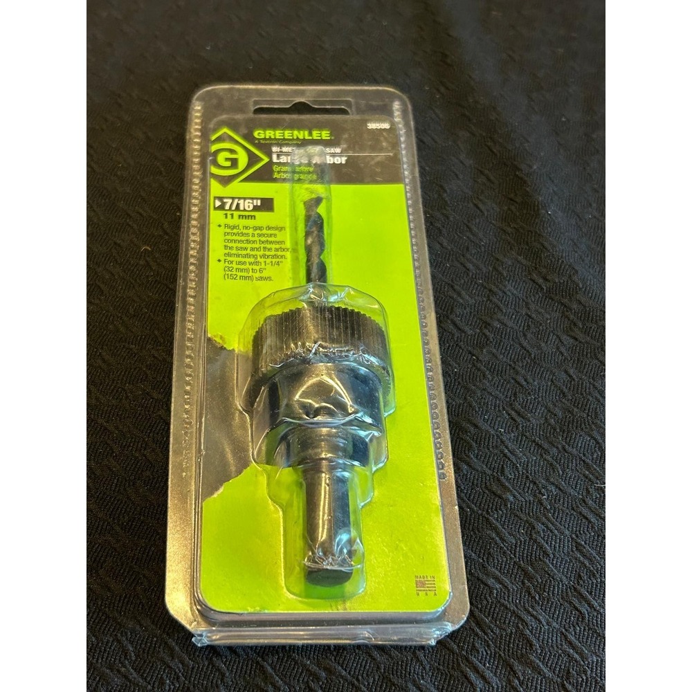 Greenlee Tools 38506 7/16" 11mm Bi-Metal Hole Saw Large Arbor New in Open Packag